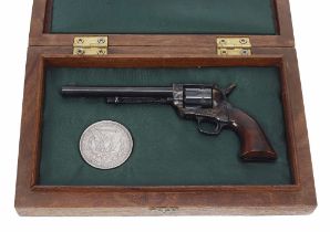 Uberti, Italy - inert miniature scale reproduction six shot revolver, stamped pat July 25 1871 and