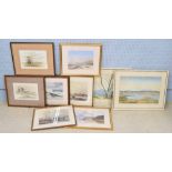 Group of pictures including Charles Gould - 'Elms' and 'Cotswold Farm', both signed; together with