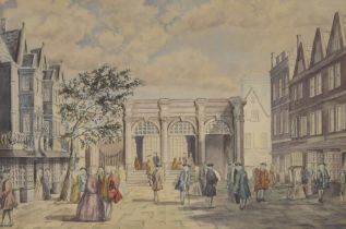 R.W.M. Wright (20th century) - "The Pump Room, Bath, prior to enlargement in 1751 (re-built