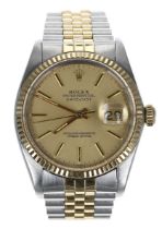 Rolex Oyster Perpetual Datejust gold and stainless steel gentleman's wristwatch, reference no.