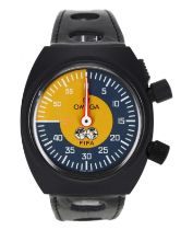 Rare Omega 'FIFA' soccer referees stop watch, reference no. 10030, Lemania 7160 movement, PVD coated