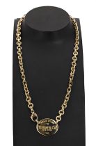Tiffany & Co. 18ct yellow gold 'Return to Tiffany' necklace, 39.8gm, 15" long approx; with pouch (