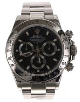 Rolex Oyster Perpetual Cosmograph Daytona stainless steel gentleman's wristwatch, reference no.