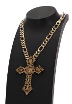 9ct cross on necklet, 48gm (315)