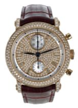 Franck Muller Geneve 18ct rose gold and diamond automatic chronograph gentleman's wristwatch,