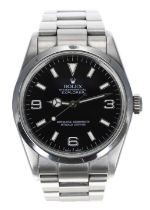 Rolex Oyster Perpetual Explorer stainless steel gentleman's wristwatch, reference no. 114270, serial