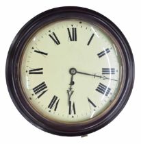 Contemporary mahogany singe fusee 10" wall dial clock (pendulum)