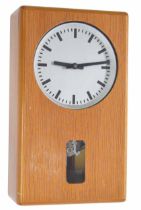 Moser Baer electric master wall clock with programmer, the 6" silvered dial over a pendulum window