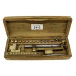 Small 5mm screw head polisher and collets, within a fitted pine case, 8.25" long