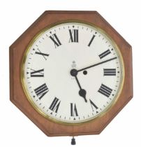 G.P.O. electric 12" wall dial clock, bearing the George VI royal logo, within an octagonal