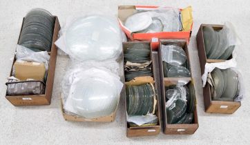 Very large quantity of various size convex clock dial glasses