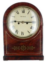 English mahogany double fusee bracket clock with five pillar movement, the 8" convex cream dial