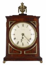 Rosewood single fusee bracket clock, the 8" white dial signed Pitt, Chelsea, within a panelled