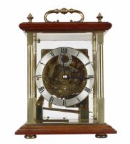 Modern Kieninger three train four glass mantel clock, the movement with platform escapement striking