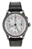Rare Omega Monopusher Chronograph stainless steel gentleman's wristwatch with a telemetre