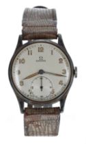 Omega silver gentleman's wristwatch, Birmingham 1941, case no. 13322 712691, serial no. 9185xxx,