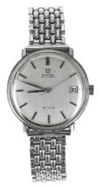 Omega De Ville automatic stainless steel gentleman's wristwatch, grey dial with applied baton