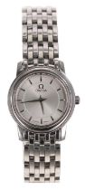 Omega De Ville lady's stainless steel wristwatch, serial no. 5784xxxx, circa 1999, silvered dial,