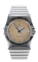 Omega Constellation stainless steel gentleman's wristwatch, circular cream dial with applied dot