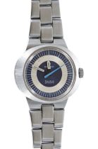 Omega Genéve Dynamic stainless steel lady's wristwatch, circular blue dial with silvered chapter and