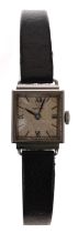 Omega square cased wire-lug lady's wristwatch, case no. 9779xxx, serial no. 8958xxx, circa 1935,