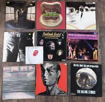 Rolling Stones and other vinyl record LPs to include It's Only Rock n Roll, Big Hits, Music for