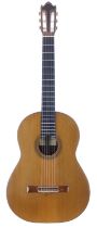 1974 Jesus Belezar Garcia classical guitar, made in Spain; Back and sides: mahogany, light wear;