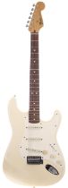 1996 Fender Stratocaster electric guitar, made in Mexico; Body: Olympic white finish, touch-up