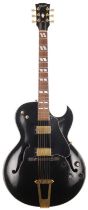 1991 Gibson ES-175 electric guitar, made in USA; Body: black finish, light checking throughout,