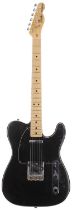 1977 Fender Telecaster electric guitar, made in USA; Body: black finish, finish rubbing to back