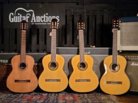 Three Stewart branded classical guitars (new/old stock); together with a damaged Stewart classical