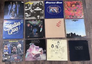 Artists various - selection of vinyl records of classic bands including Status Quo, The Who,