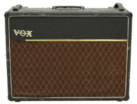 Vox AC30 guitar amplifier, made in England, circa 1963, fitted with bass and treble boost, bearing