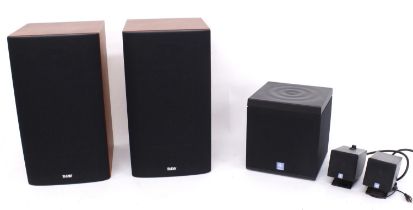 Pair of Bowers & Wilkins DM601 S3 100 watt studio speakers; together with a Yamaha YST-MS30 multi-