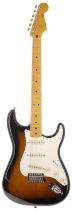 2015 Squier by Fender Classic Vibe 50s Stratocaster electric guitar, made in China; Body: two-tone