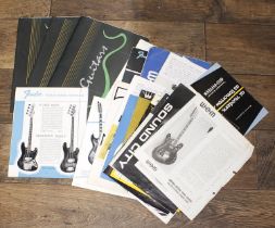 Selection of vintage guitar catalogues to include Rosetti, Burns, Rose Morris, Bell Instruments,