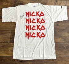 Nicko McBrain (Iron Maiden) - autographed 1991 tour T-shirt (XL), signed by Nicko McBrain to the