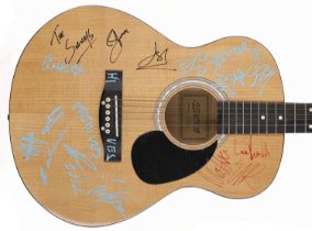 Artists various - autographed Elevation acoustic guitar, signed by members of The Subways, The