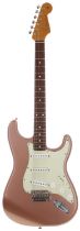 Modified 2007 Fender Stratocaster electric guitar, made in Mexico; Body: burgundy mist metallic, a