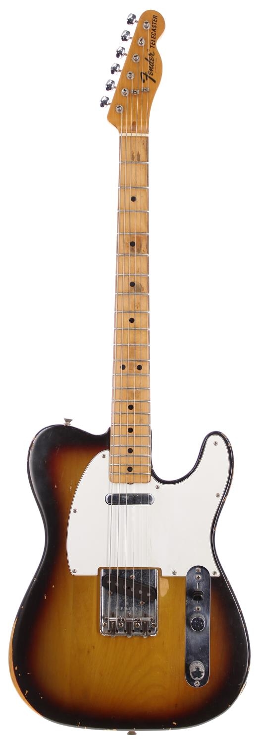 1973 Fender Telecaster electric guitar, made in USA;Â Body: sunburst finish, fading to the front,