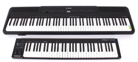 Donner C-1 digital stage piano with gig bag; together with a Nektar Impact GX61 keyboard