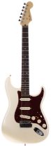 2007 Fender American Deluxe Stratocaster electric guitar, made in USA; Body: Olympic pearl metallic,