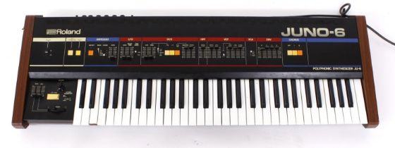 1983 Roland Juno-6 Polyphonic Synthesizer keyboard, made in Japan, ser. no. 344873 *Please note: