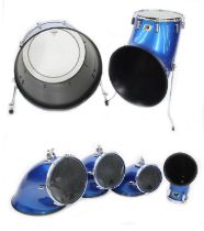 Michael Giles (King Crimson) - Studio used North Nexus six piece drum kit with metallic blue shells,