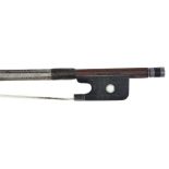 English silver mounted violin bow by George Withers and stamped Geo. W. & Sons, the stick round, the