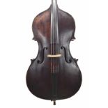 Fine English double bass by John Hart, London circa 1830, the two piece back is flat with a break