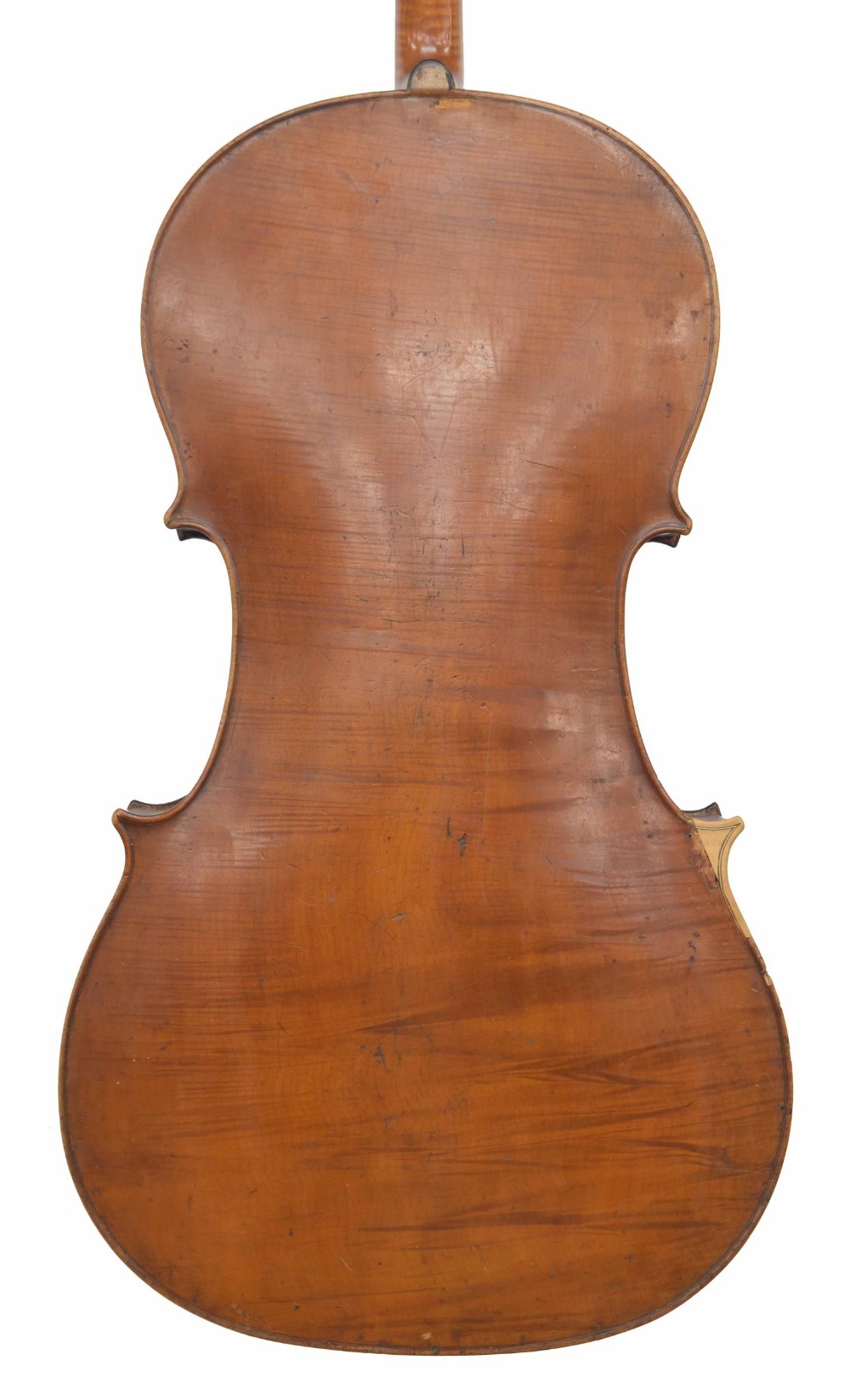 Interesting 19th century violoncello in need of further restoration, 29 1/4", 74.20cm, hard case - Image 2 of 3