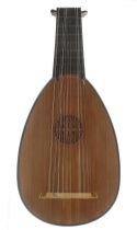 Good English modern lute by and labelled Christopher Dodderidge...1972, with faceted nine sided bowl