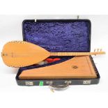 Modern cased psaltery made by Ray Nurse in Vancouver 1976 (at fault); also a modern Turkish Saz (2)