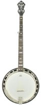 Gretsch Broadkaster Supreme Model five string banjo, with 11" skin, geometric mother of pearl